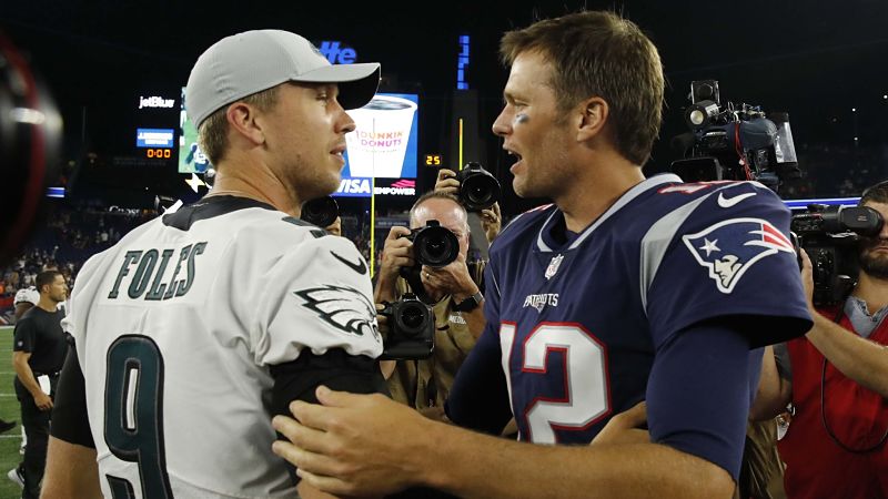 Chicago Bears quarterback Nick Foles and Tampa Bay Buccaneers quarterback Tom Brady