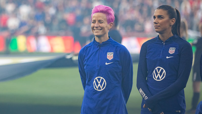 United States forwards Megan Rapinoe and Alex Morgan
