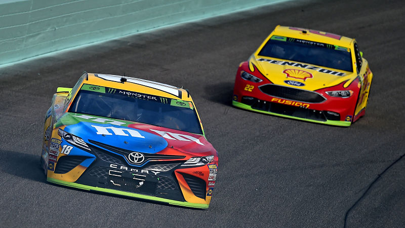 NASCAR drivers Kyle Busch and Joey Logano