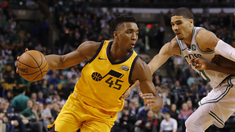 Utah Jazz Guard Donovan Mitchell And Boston Celtics Forward Jayson Tatum