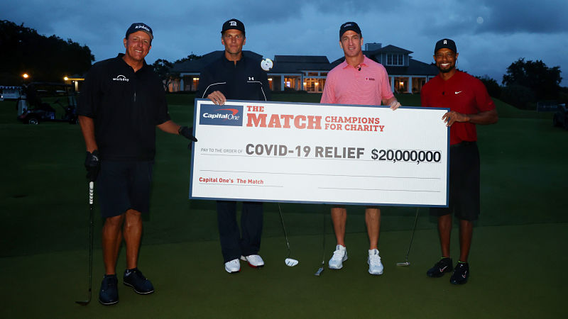Tom Brady, Tiger Woods, Peyton Manning and Phil MIckelson