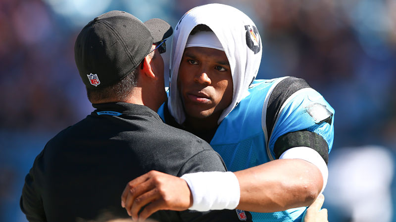 Washington Redskins head coach Ron Rivera and NFL quarterback Cam Newton