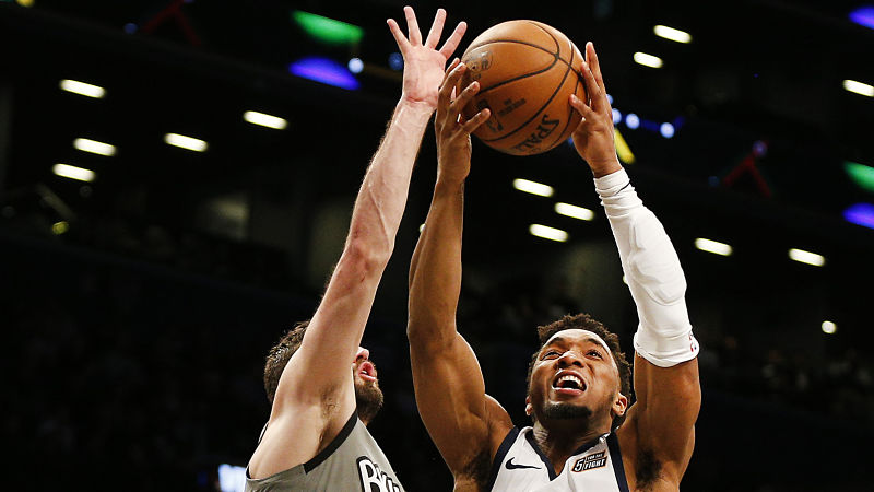 Brooklyn Nets forward Joe Harris and Utah Jazz guard Donovan Mitchell