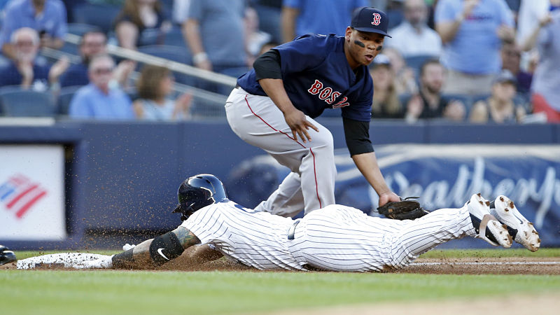 Boston Red Sox third baseman Rafael Devers and New York Yankees shortstop Gleyber Torres