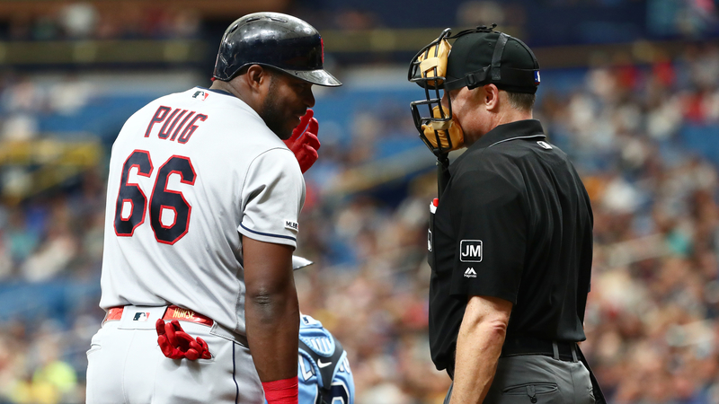 Cleveland Indians outfielder Yasiel Puig