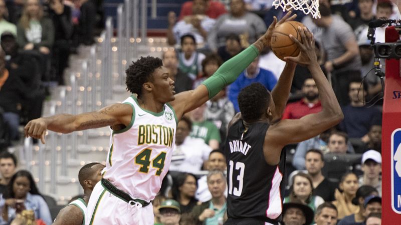 Boston Celtics center Robert Williams III and Washington Wizards center Thomas Bryant