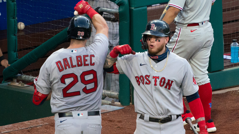 Boston Red Sox's Bobby Dalbec And Alex Verdugo