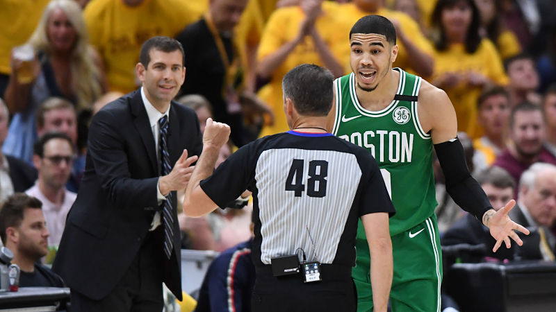 Brad Stevens, Jayson Tatum, Scott Foster