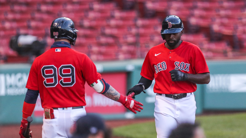 Boston Red Sox Outfielders Alex Verdugo And Jackie Bradley Jr.