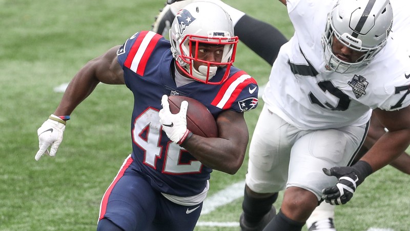 New England Patriots running back J.J. Taylor