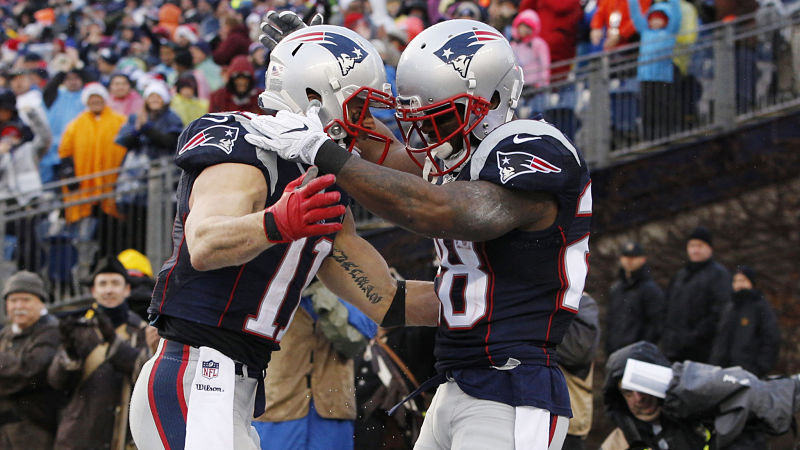 New England Patriots wide receiver Julian Edelman and running back James White