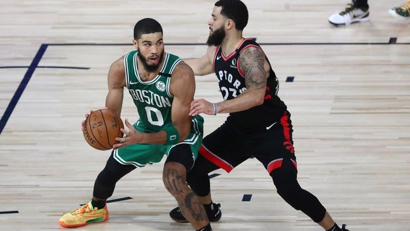 Boston Celtics forward Jayson Tatum, Toronto Raptors guard Fred VanVleet