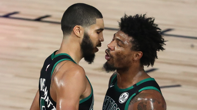 Boston Celtics forward Jayson Tatum, Boston Celtics guard Marcus Smart