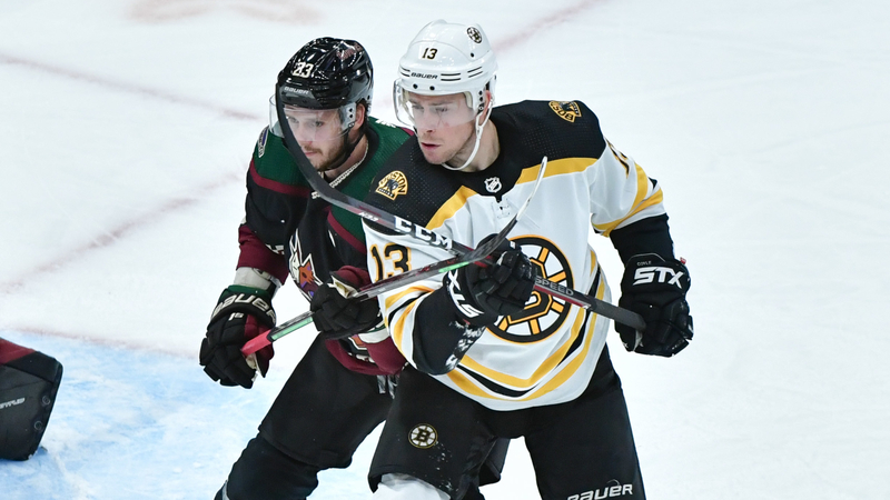 Arizona Coyotes defenseman Oliver Ekman-Larsson, Boston Bruins center Charlie Coyle