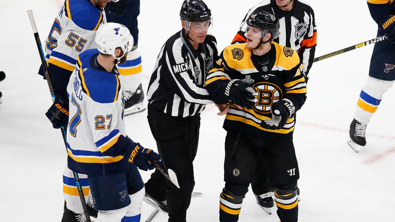Boston Bruins defenseman Torey Krug, St. Louis Blues defenseman Alex Pietrangelo