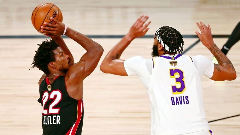 Miami Heat forward Jimmy Butler, Los Angeles Lakers forward Anthony Davis