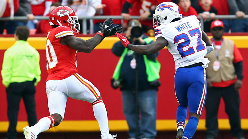 Kansas City Chiefs wide receiver Tyreek Hill and Buffalo Bills cornerback Tre'Davious White