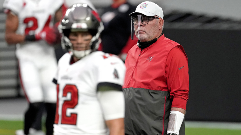 Tampa Bay Buccaneers' Bruce Arians, Tom Brady