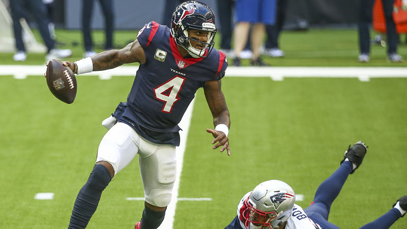 Houston Texans quarterback Deshaun Watson and New England Patriots defensive end Tashawn Bower