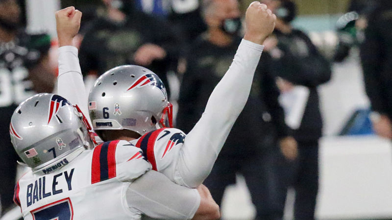 New England Patriots punter Jake Bailey and kicker Nick Folk