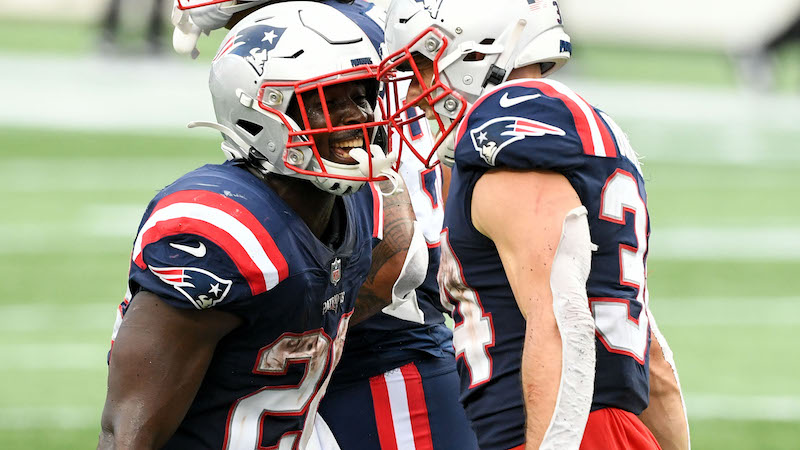 Patriots running back Sony Michel, Rex Burkhead