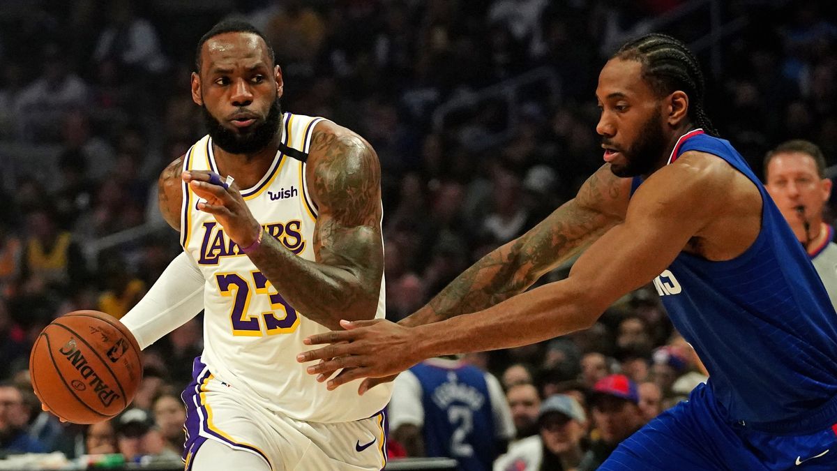 Los Angeles Lakers forward LeBron James, Los Angeles Clippers forward Kawhi Leonard