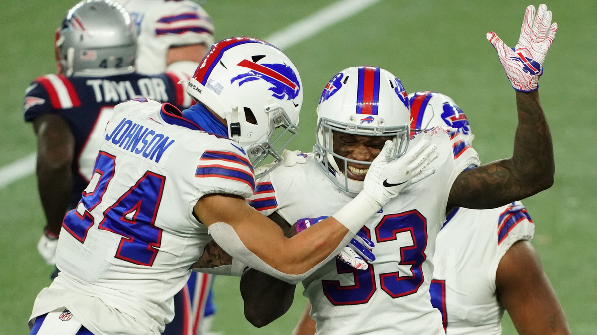 Buffalo Bills safety Siran Neal, cornerback Taron Johnson
