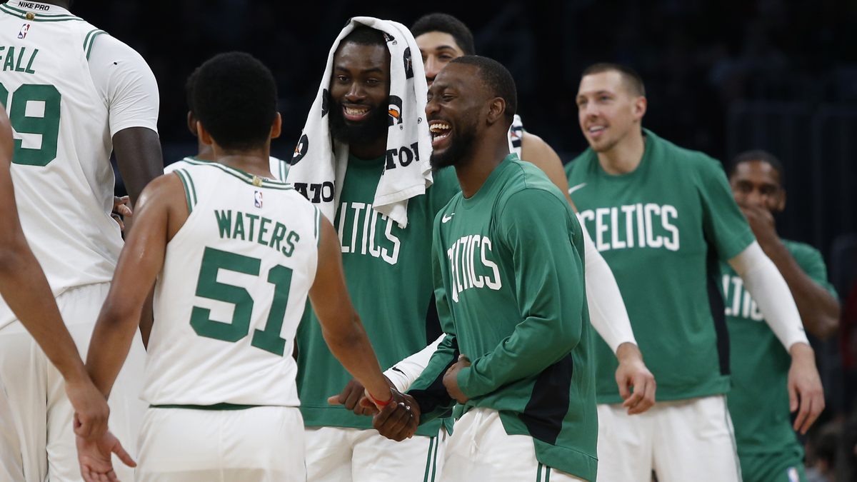 Boston Celtics guard Kemba Walker, Tremont Waters