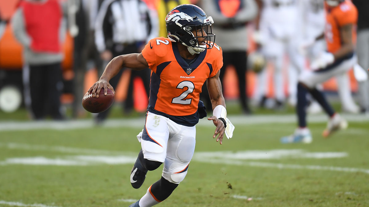 Denver Broncos quarterback Kendall Hinton