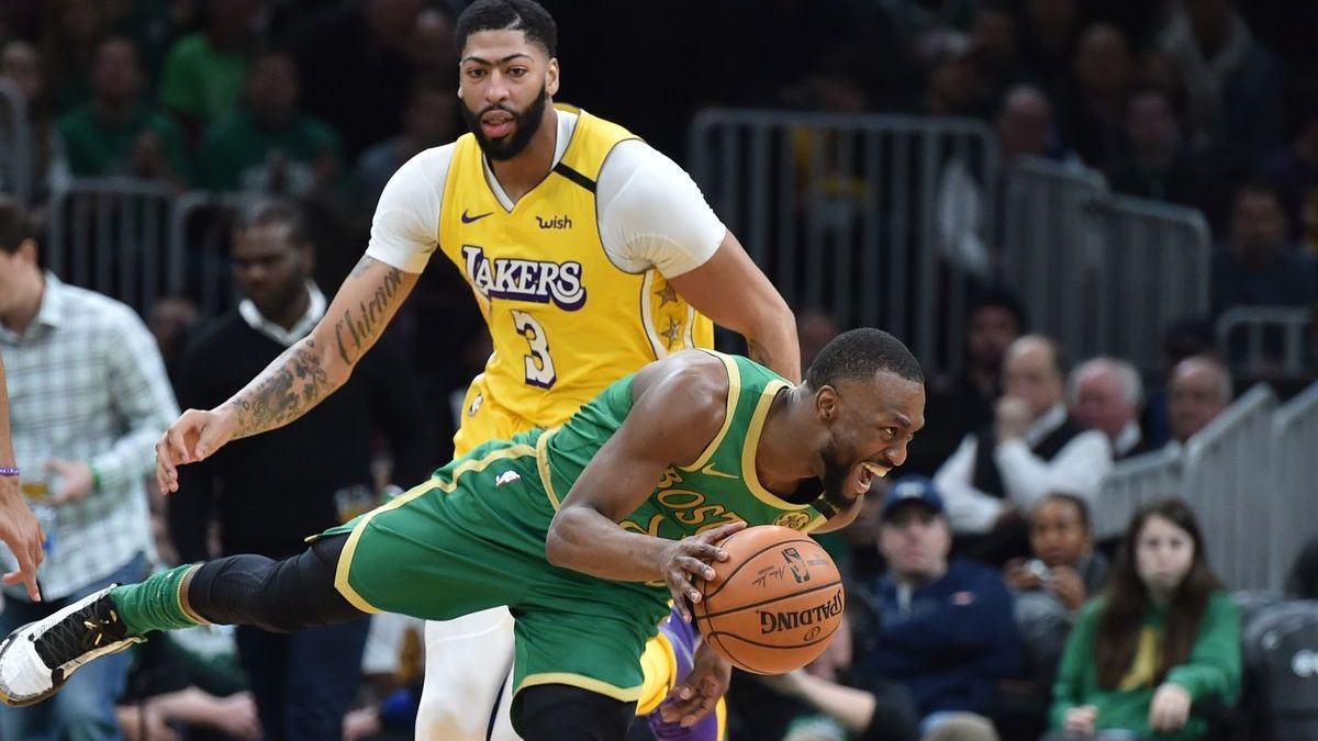 Boston Celtics guard Kemba Walker, Los Angeles Lakers forward Anthony Davis