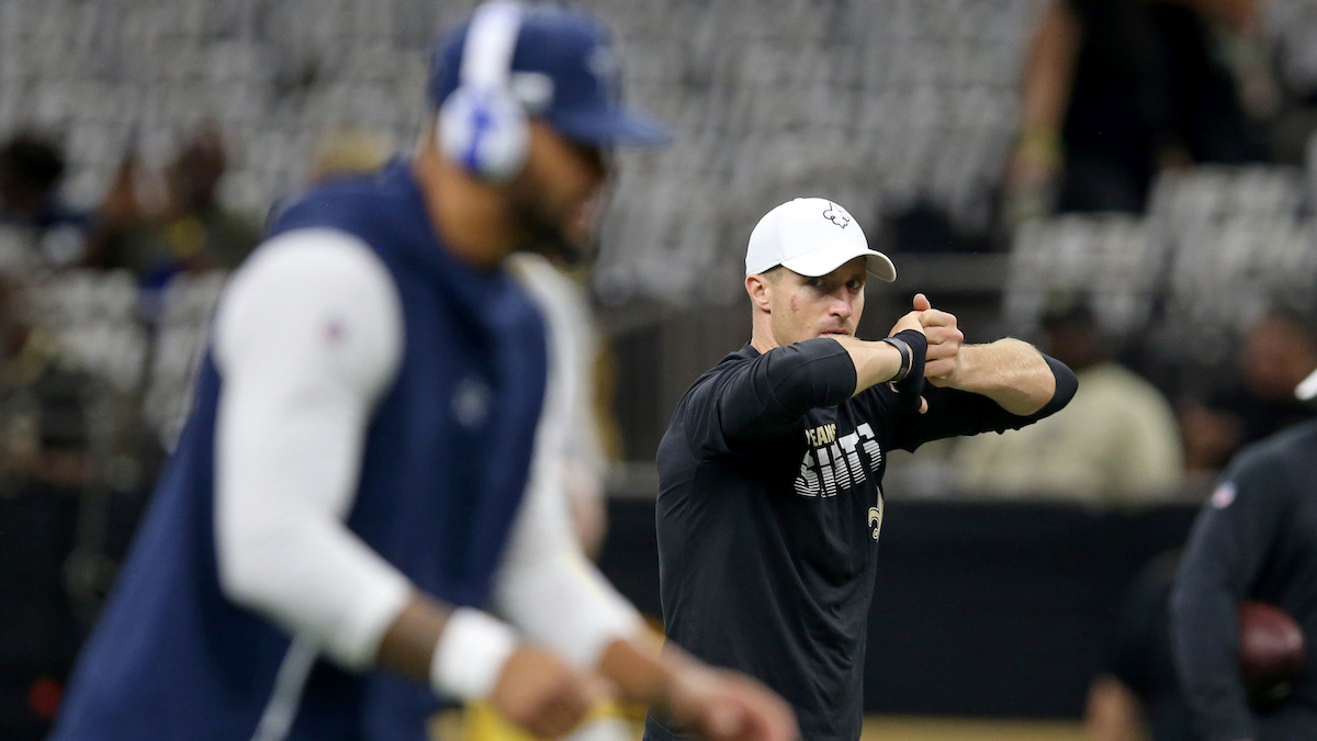 Cowboys quarterback Dak Prescott, Saints quarterback Drew Brees