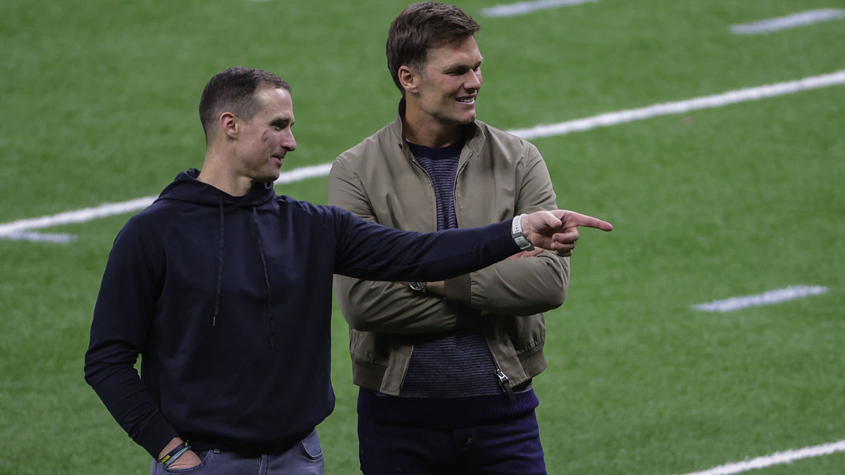 New Orleans Saints quarterback Drew Brees and Tampa Bay Buccaneers quarterback Tom Brady