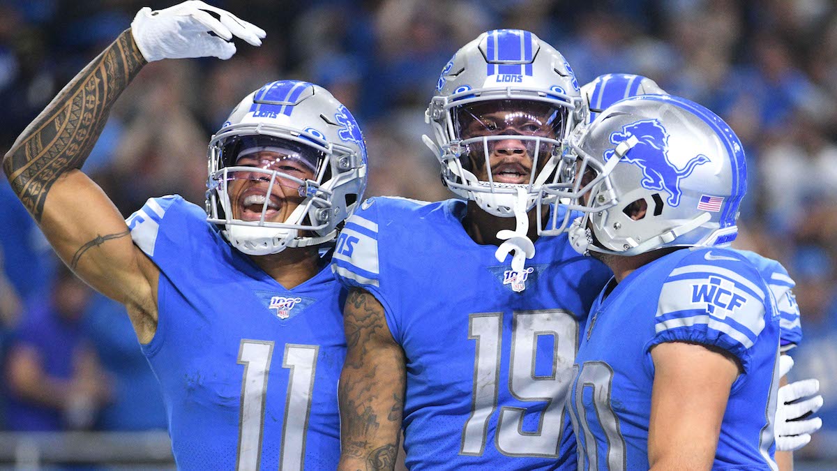 Lions wide receivers Marvin Jones, Kenny Golladay, Danny Amendola