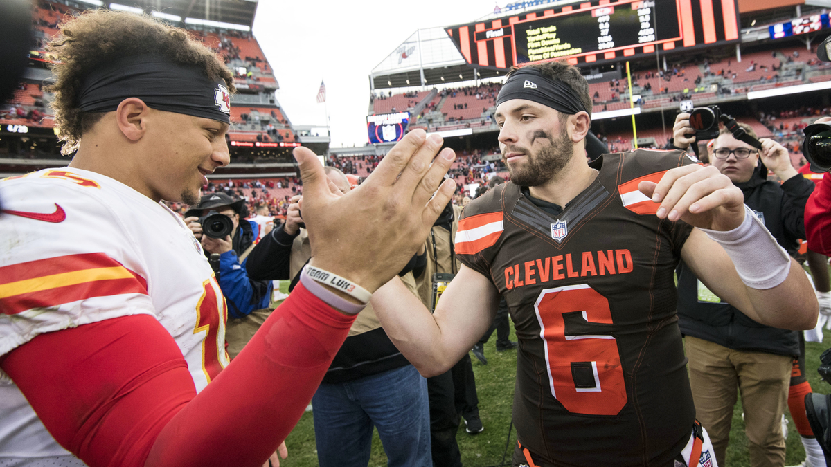 Kansas City Chiefs quarterback Patrick Mahomes, Cleveland Browns' Baker Mayfield