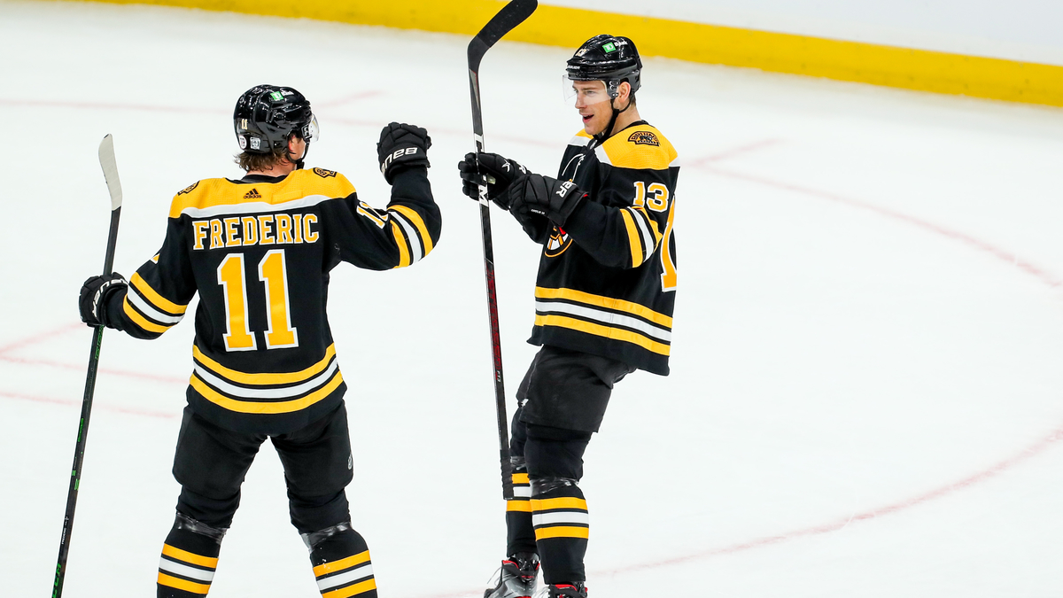 Boston Bruins center Charlie Coyle, forward Trent Frederic