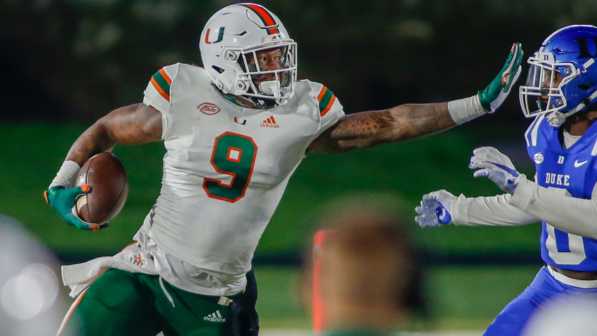 Miami Hurricanes tight end Brevin Jordan