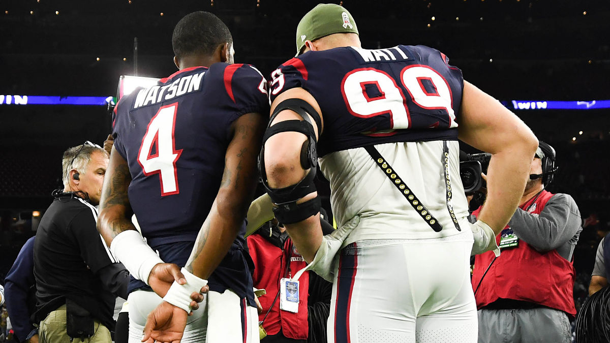 Houston Texans quarterback Deshaun Watson and NFL defensive lineman J.J. Watt