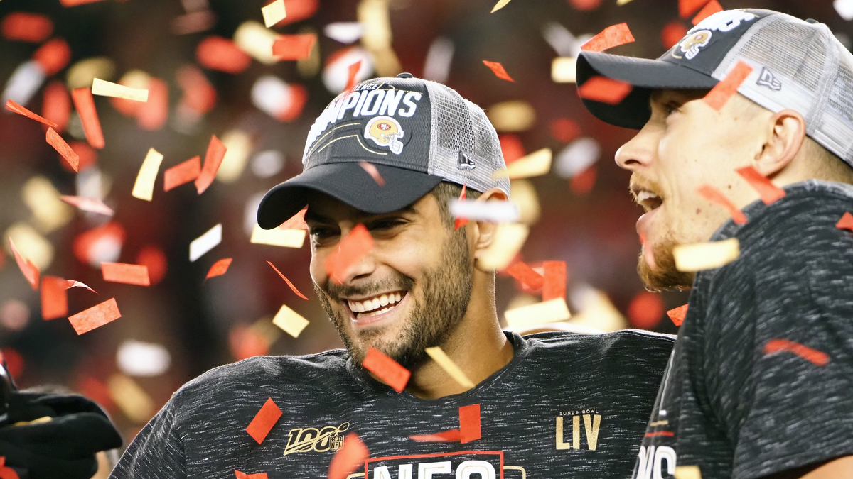 San Francisco 49ers quarterback Jimmy Garoppolo, tight end George Kittle