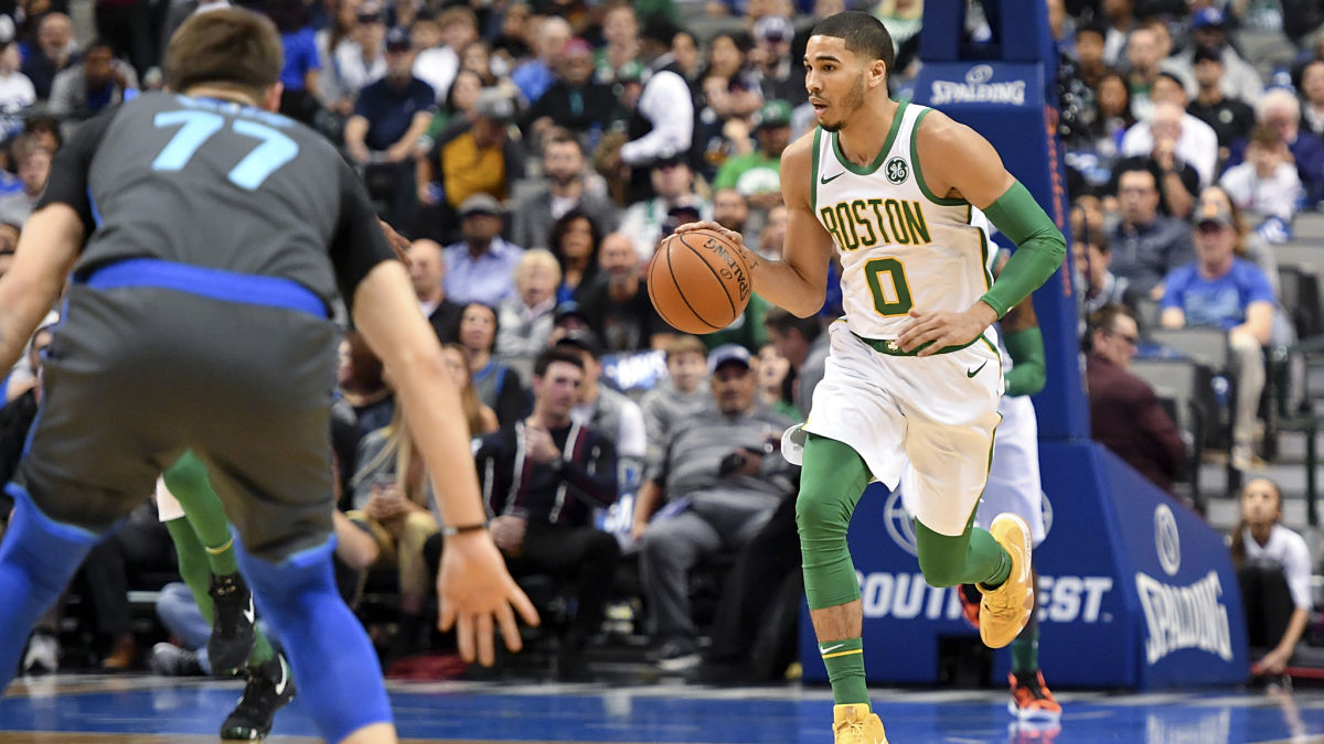Dallas Mavericks guard Luka Doncic and Boston Celtics forward Jayson Tatum