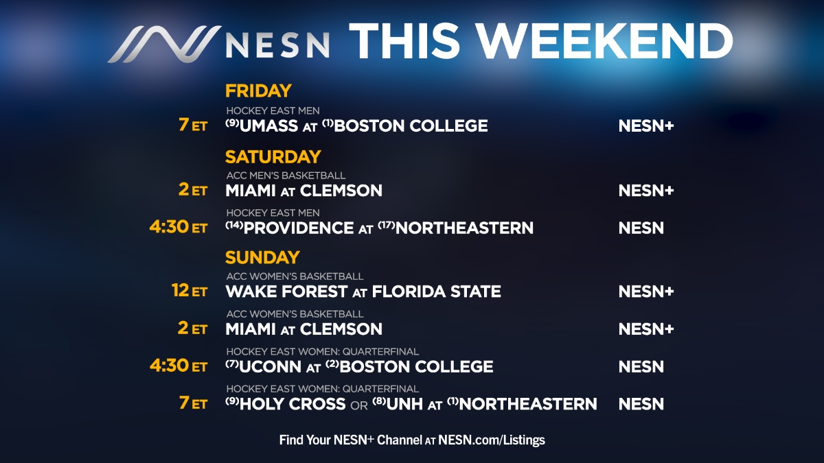NESN college sports lineup