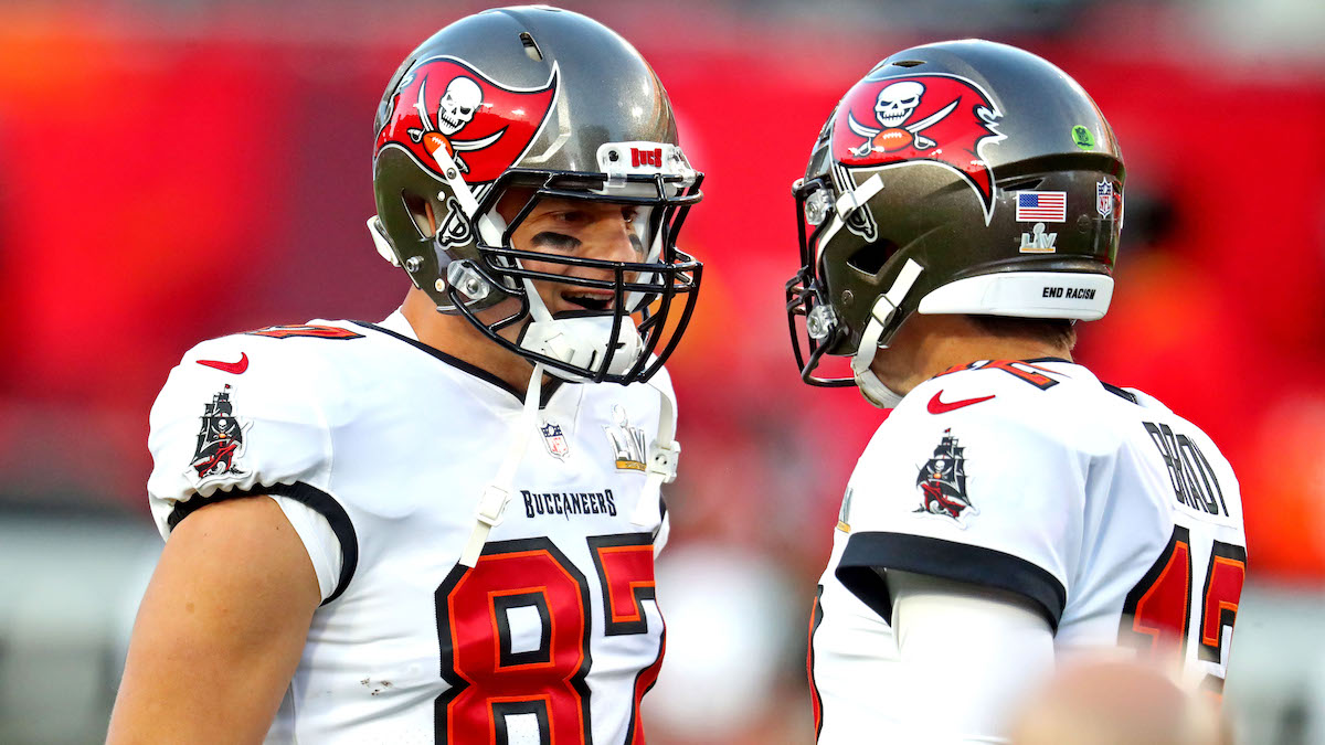 Buccaneers tight end Rob Gronkowski, QB Tom Brady