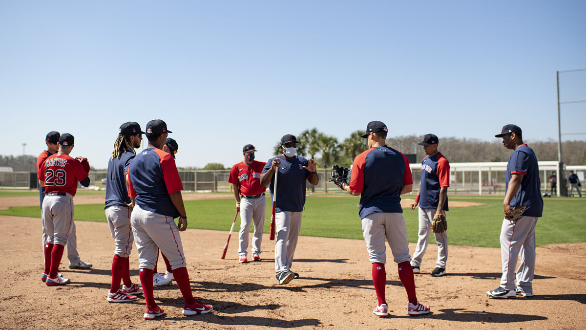 Boston Red Sox third base coach Carlos Febles