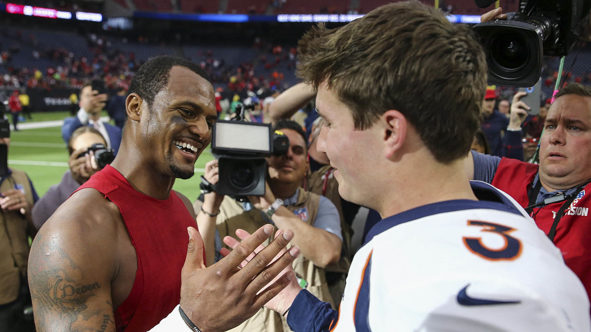 Broncos quarterback Drew Lock and Texans quarterback Deshaun Watson