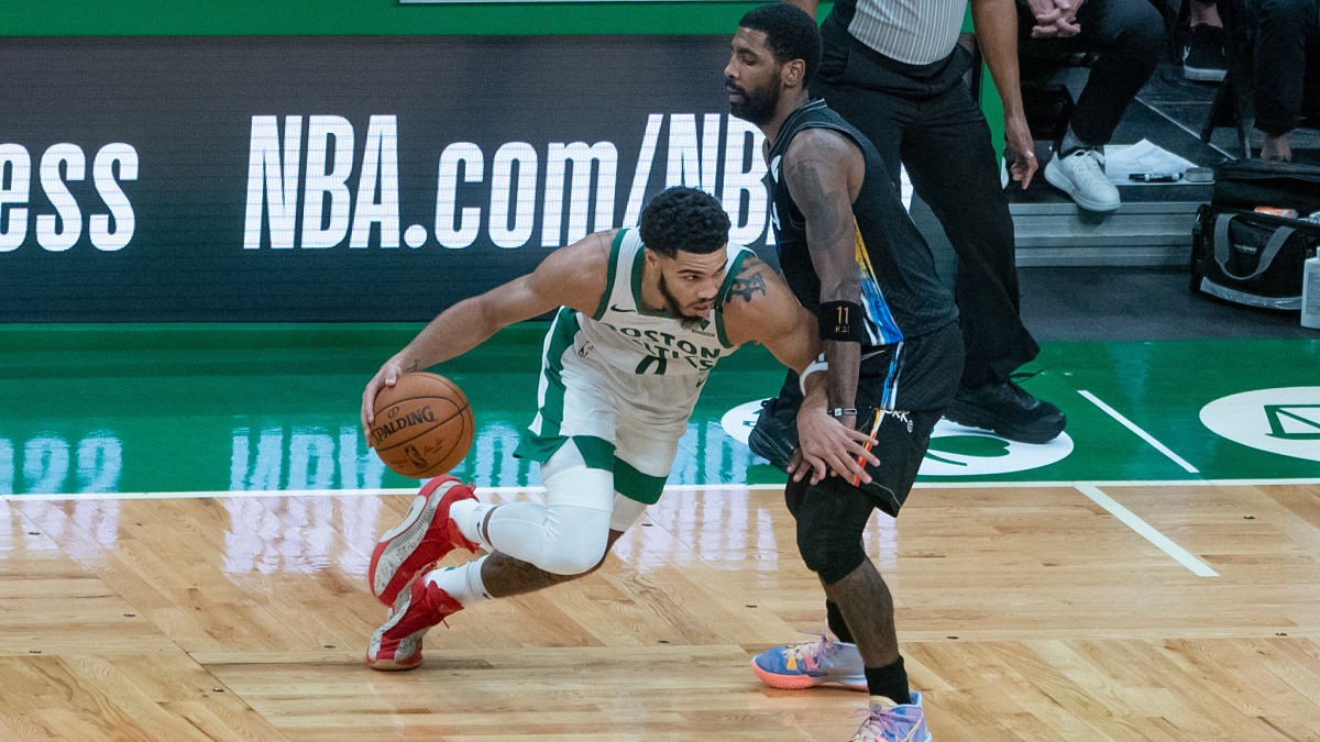 Boston Celtics forward Jayson Tatum and Brooklyn Nets guard Kyrie Irving
