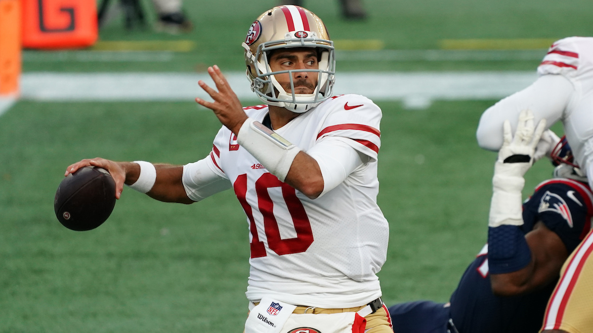 49ers quarterback Jimmy Garoppolo vs. Patriots