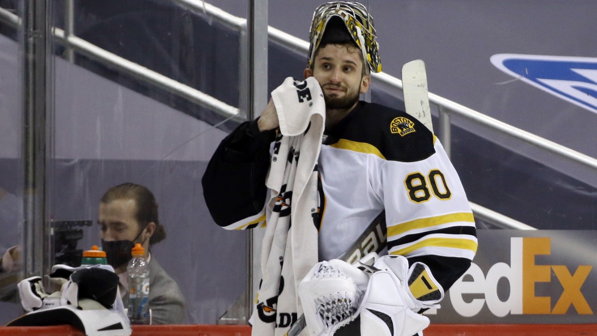 Boston Bruins goaltender Daniel Vladar