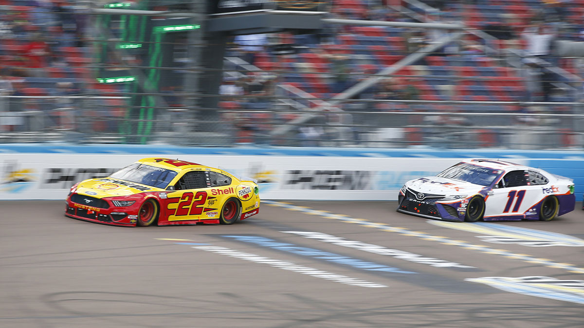 NASCAR drivers Joey Logano and Denny Hamlin and Phoenix Raceway