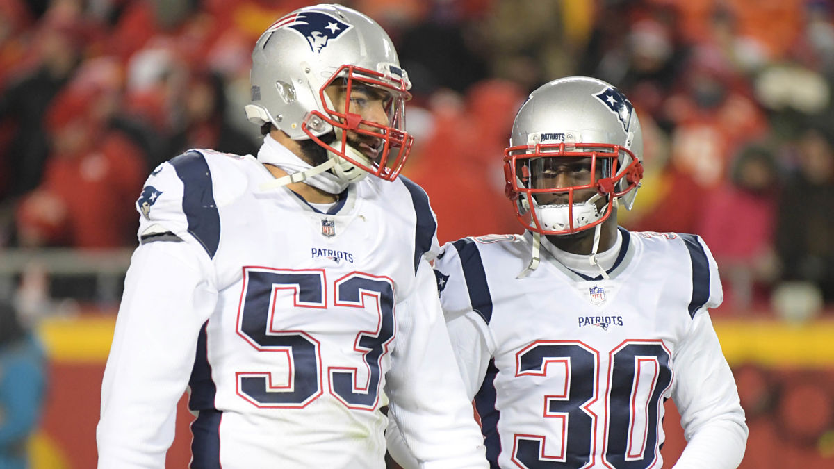 New England Patriots players Kyle Van Noy and Jason McCourty