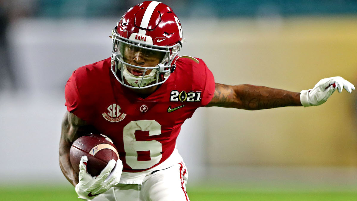 Alabama NFL Draft prospect and potential Patriots wide receiver DeVonta Smith