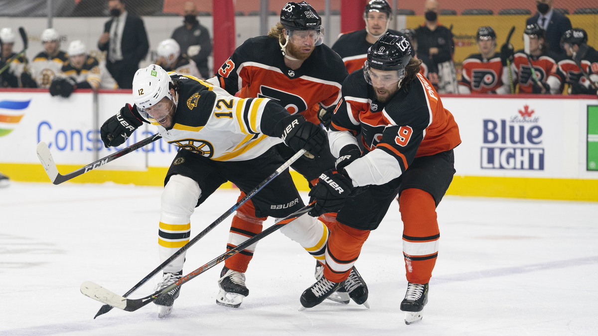 Philadelphia Flyers winger Jakub Voracek, defenseman Ivan Provorov, Boston Bruins winger Craig Smith